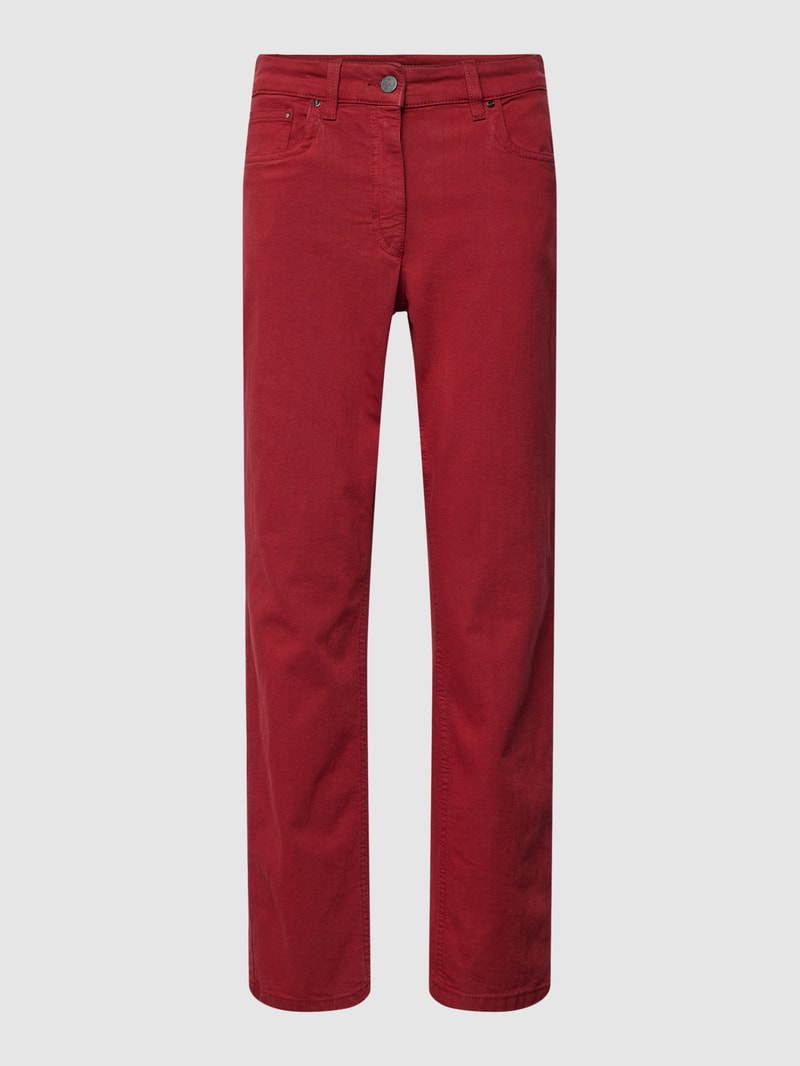 Straight Fit Jeans im 5-Pocket-Design Modell 'CORA' in rot