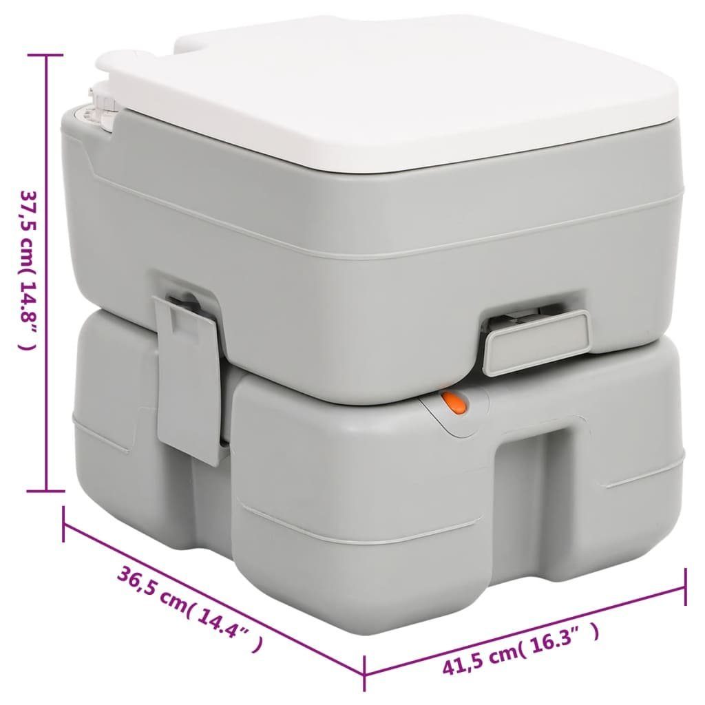 vidaXL Campingtoilette Tragbare Campingtoilette mit Waschbecken