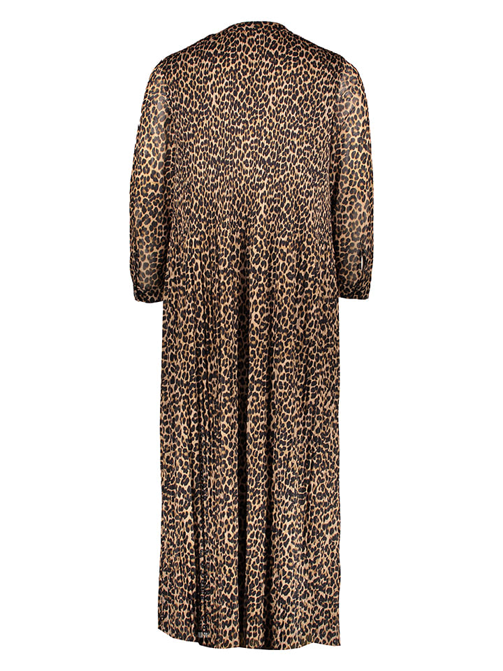 Oui Kleid in Hellbraun/ Schwarz günstig kaufen