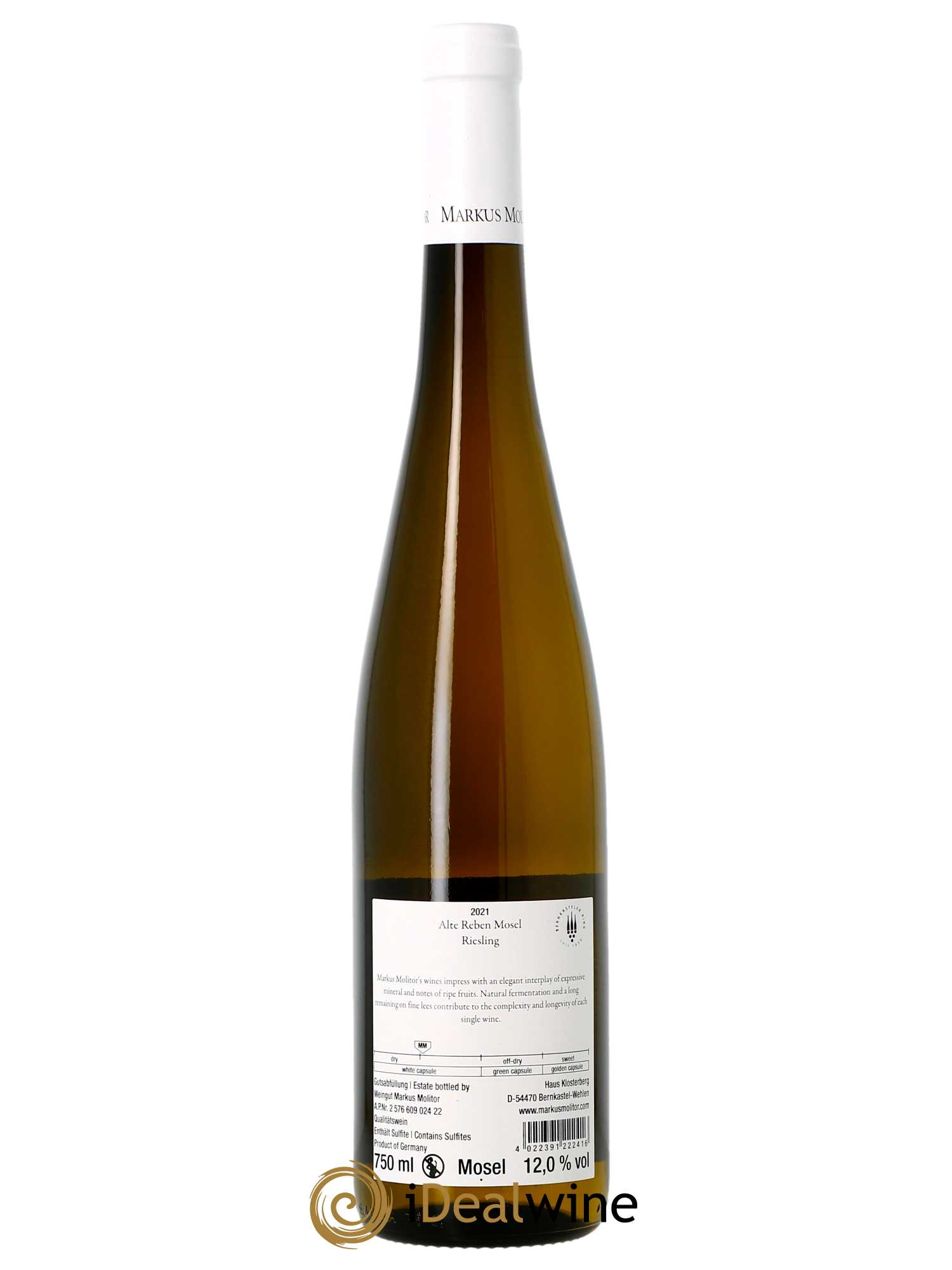 Riesling Markus Molitor Alte Reben Mosel Qualitatswein White Capsule  2021 - Lot de 1 Bouteille