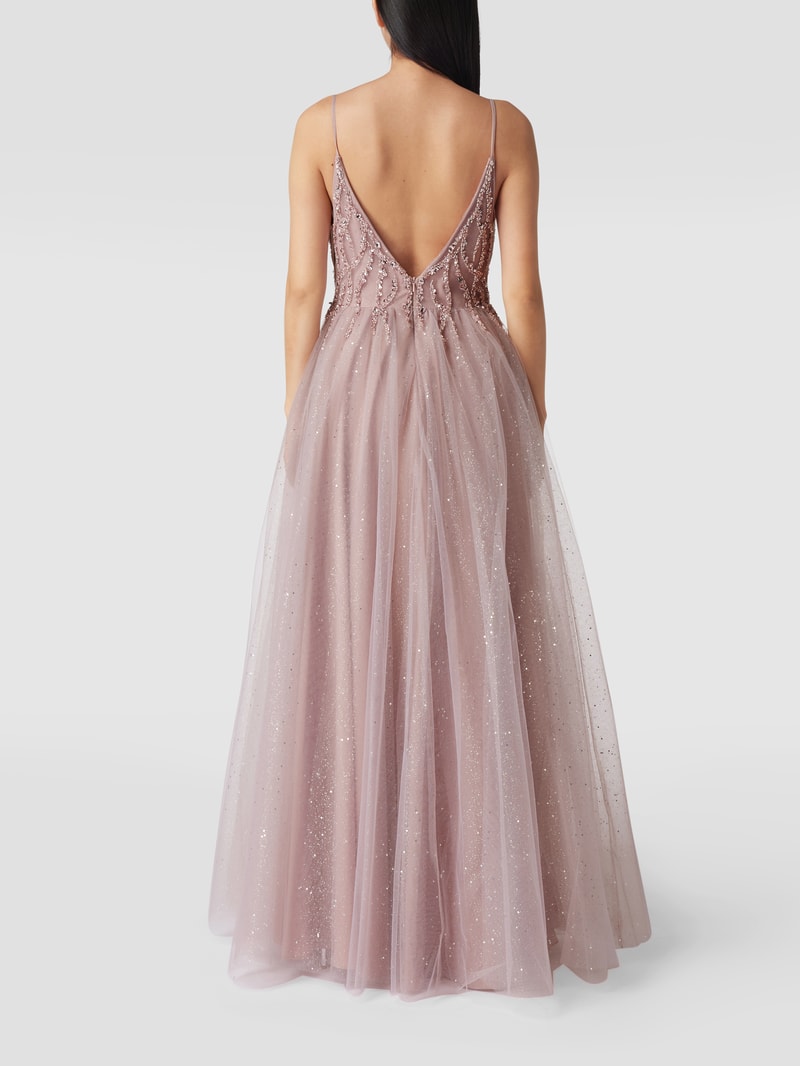 Abendkleid mit Glitter-Effekt in rosé
