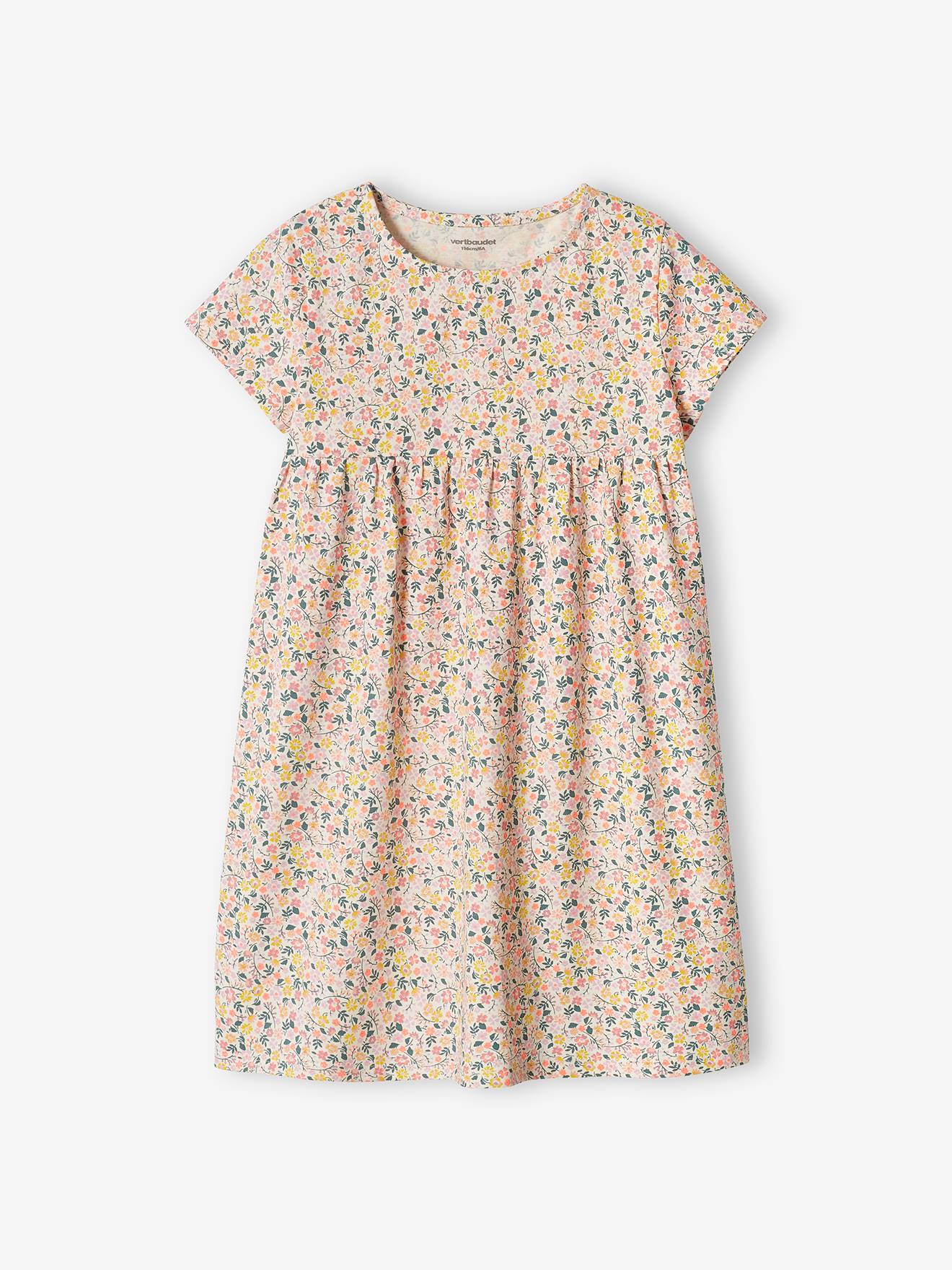 Ensemble robe + cardigan fille pêche