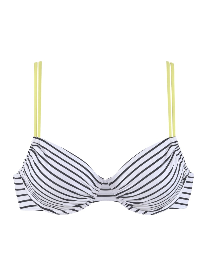 Venice Beach Bügel-Bikini-Top in schwarz-weiß-limette günstig kaufen