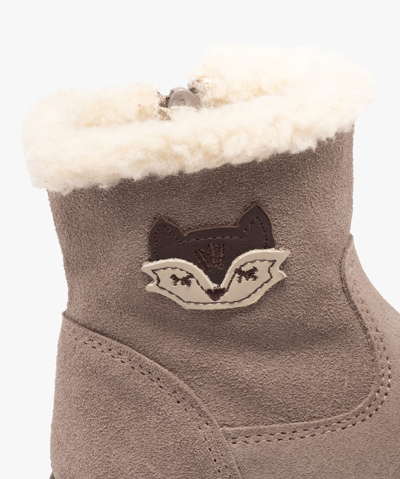 Boots fourrées fille dessus cuir retourné uni – NA! beige | GEMO