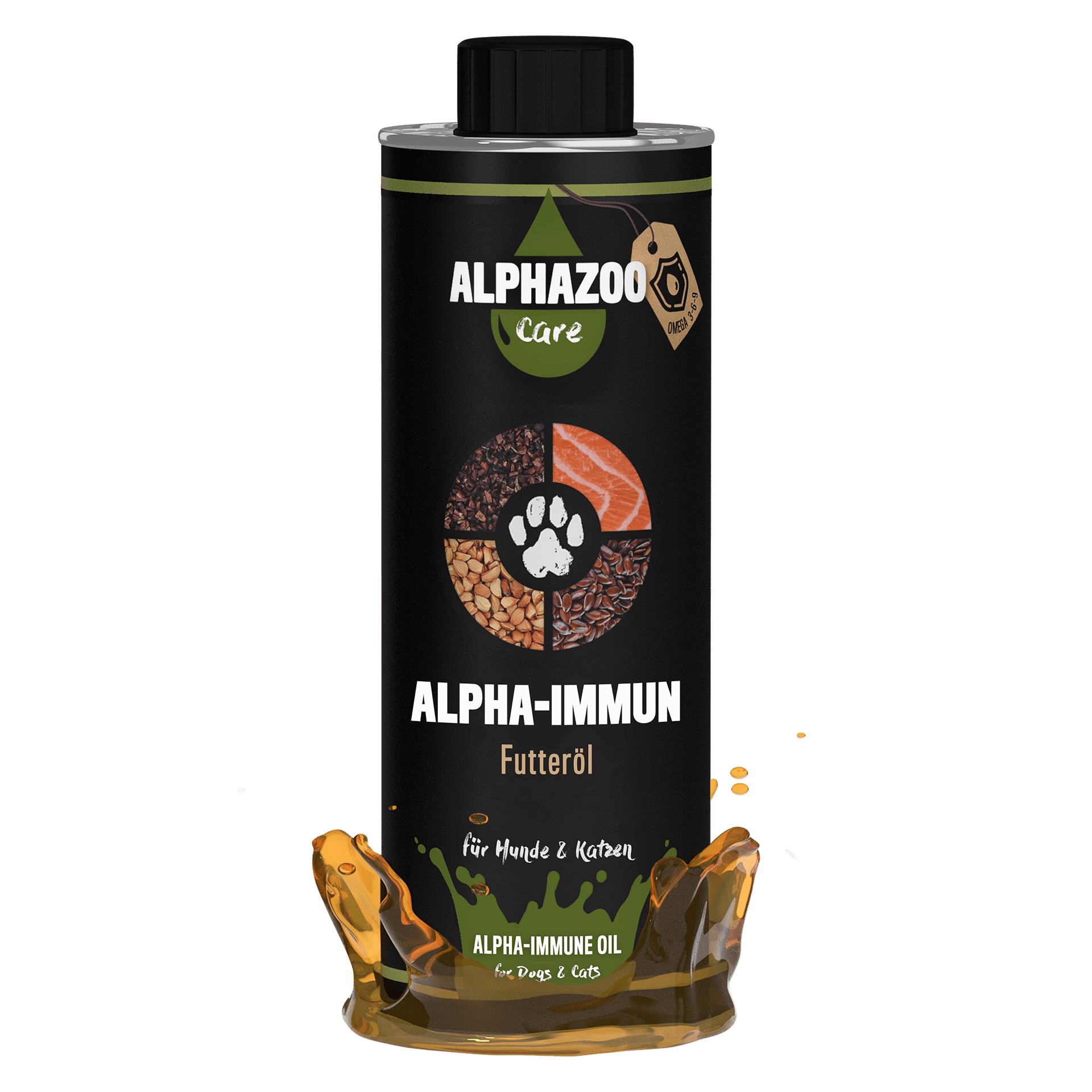 ALPHAZOO Ergänzungsfutter & Aufzucht ALPHAZOO Alpha-Immun Futteröl für Hunde und Katzen 500 ml
