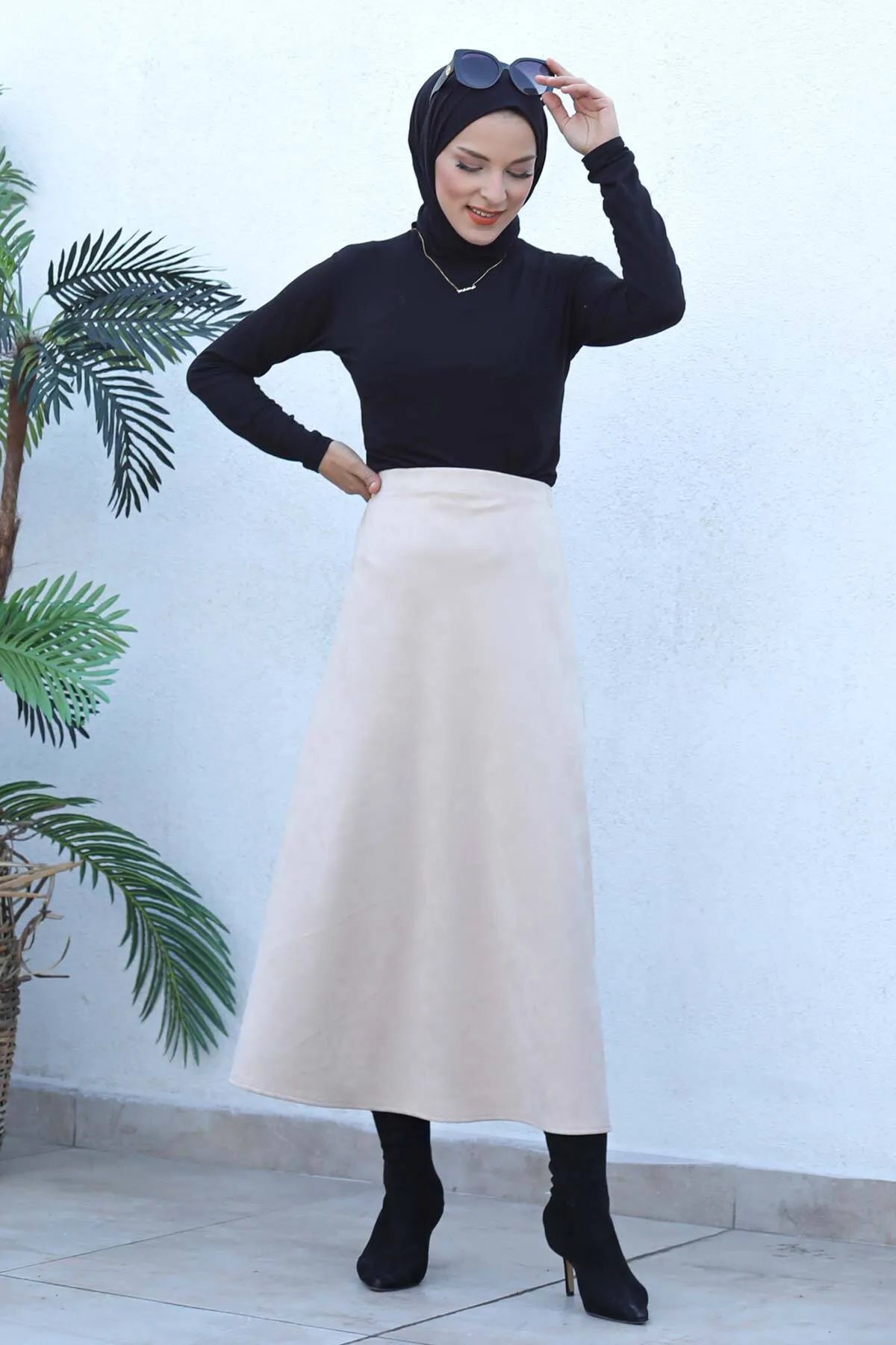 Tesettür Dünyası  Wildleder-Mevlana-Rock Tsd0036 Beige