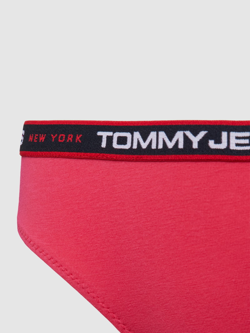 Slip mit elastischem Logo-Bund Modell 'NEW YORK' im 3er-Pack in aubergine