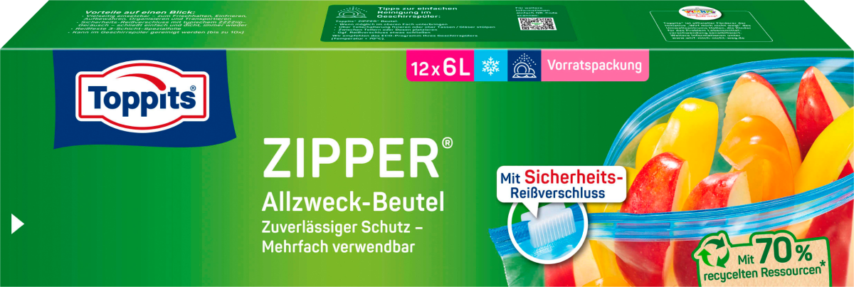 Zipper Allzweckbeutel 6 L, 12 St