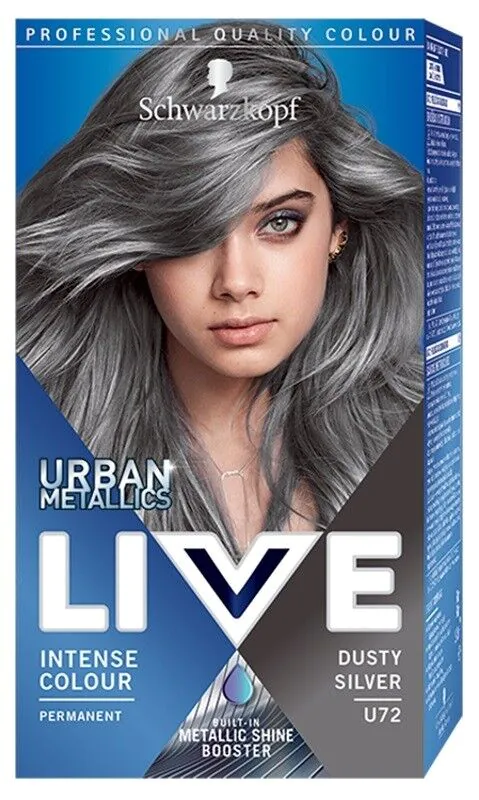 „Schwarzkopf Live Urban Metallics“ dažų kremas U72 Dust Silver