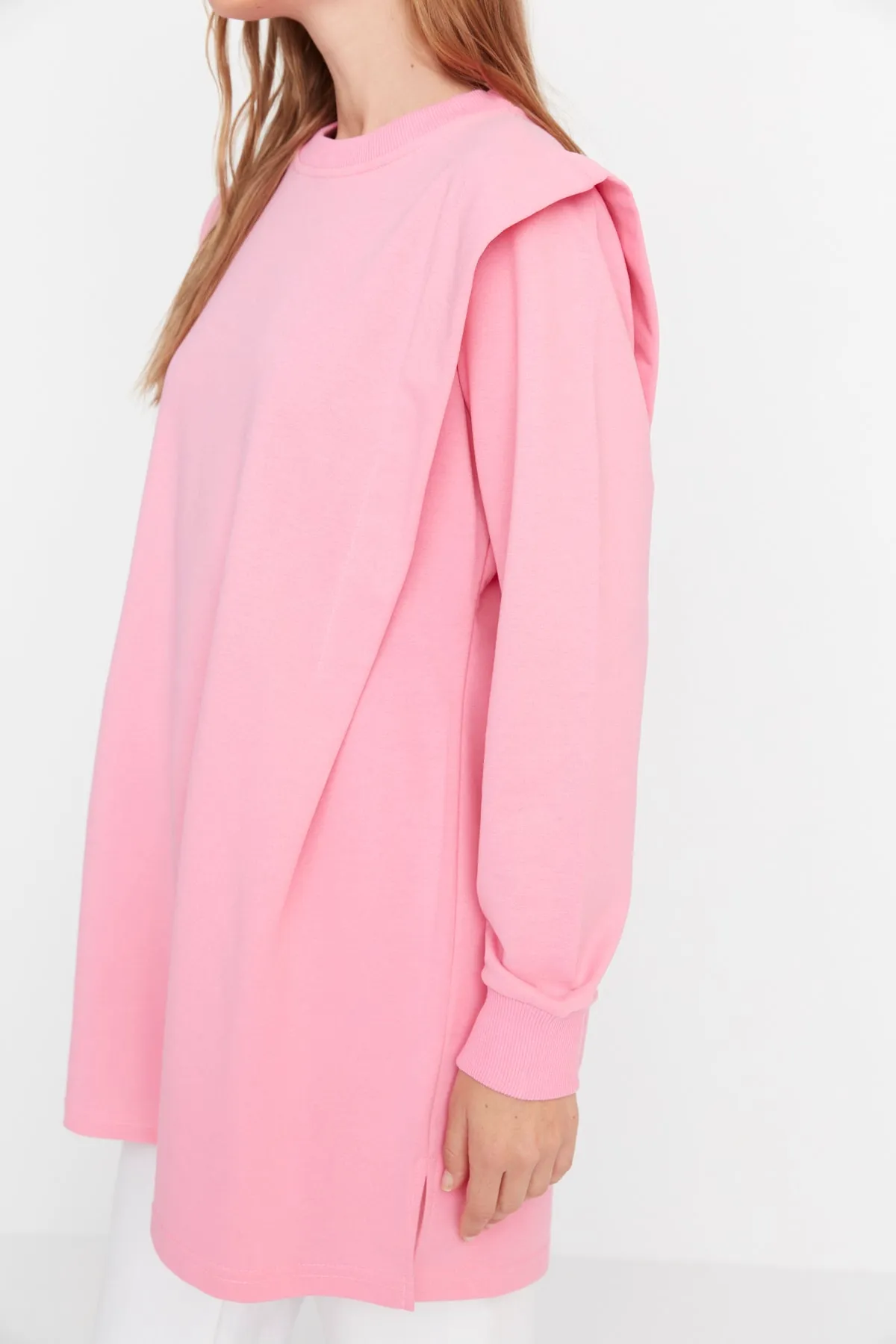 Trendyol Modest  Rosa gepolstertes Strick-Sweatshirt TCTAW23TW00250