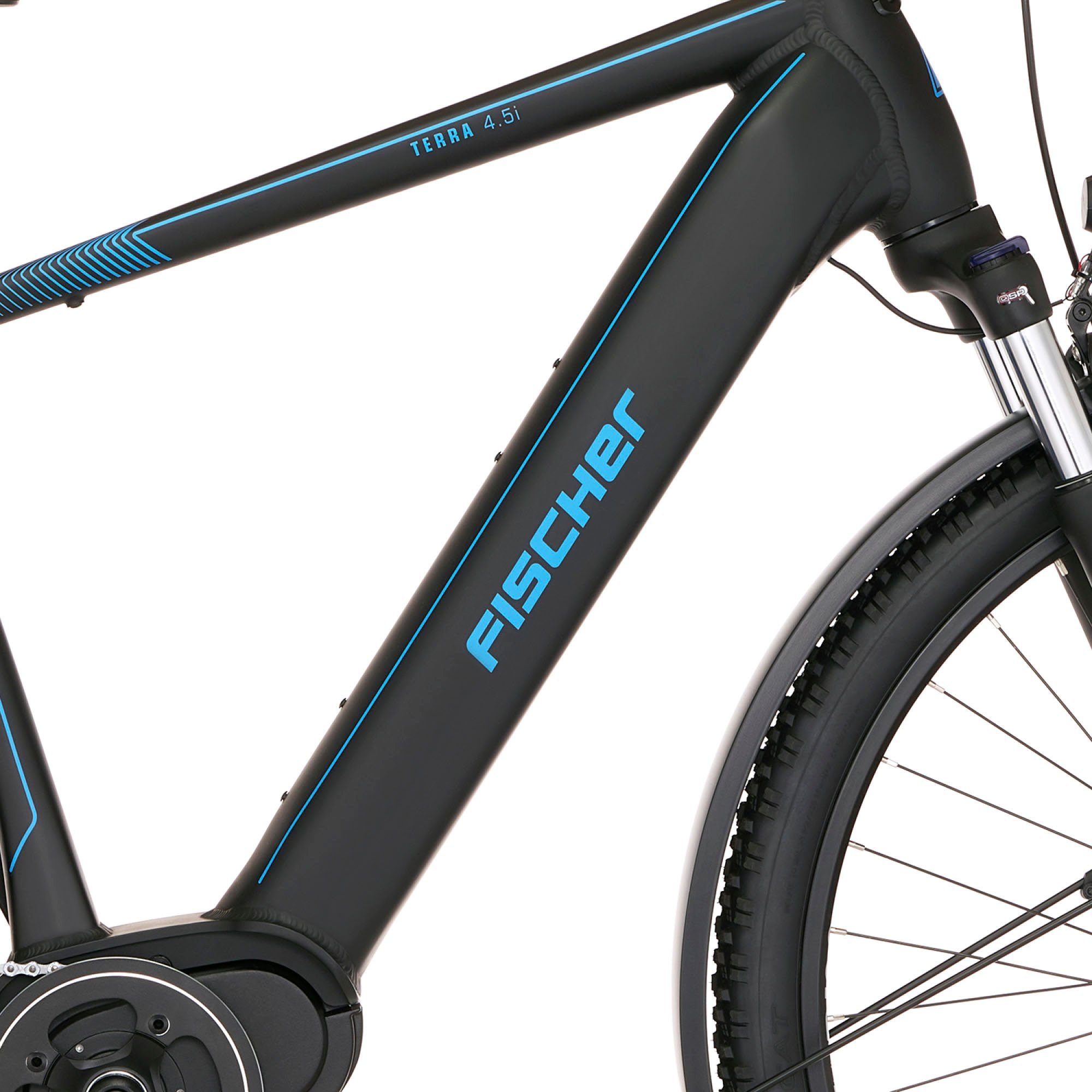 FISCHER Fahrrad E-Bike TERRA 4.5i 522, 10 Gang Shimano Deore Schaltwerk, Kettenschaltung, Mittelmotor, 522 Wh Akku, (mit Schloss)