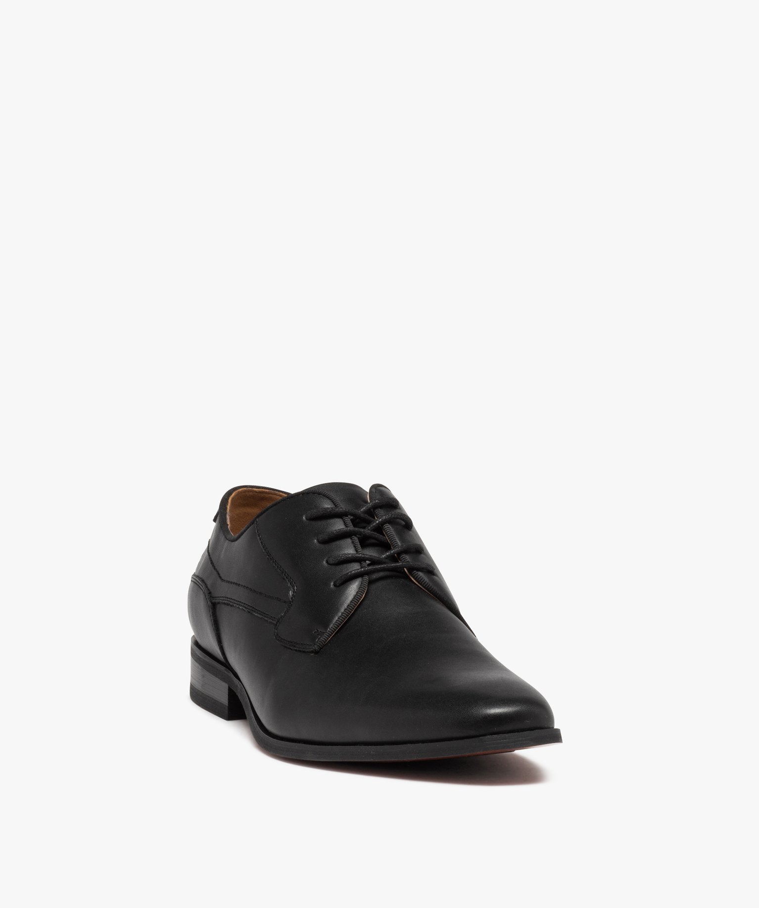 Derby à bout carré avec lacets ronds homme noir | GEMO
