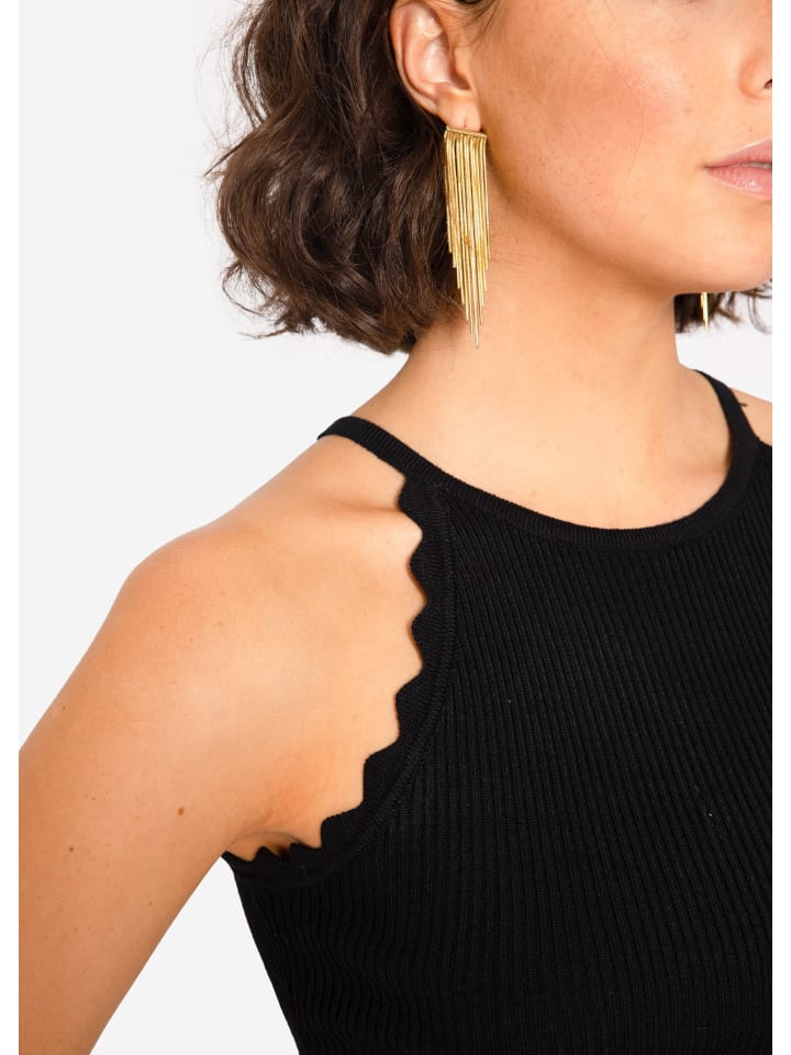 SASSYCLASSY Strick Top in schwarz günstig kaufen
