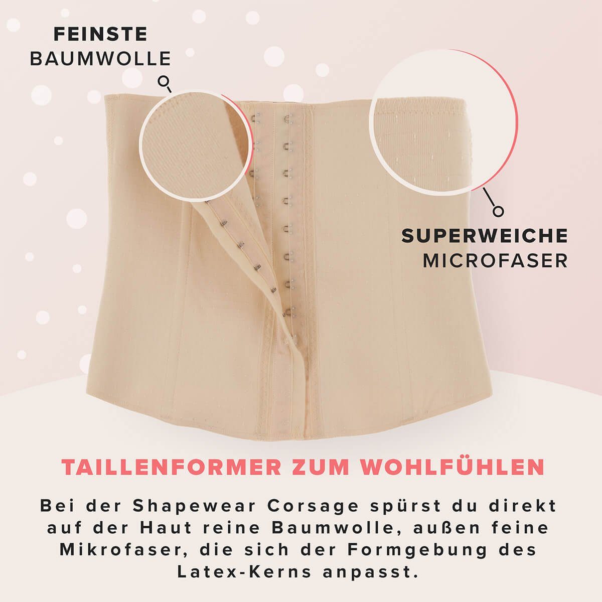 Miss Perfect Taillenshaper 35833 Modellierender Gürtel mit Haken- und Ösenverschluss