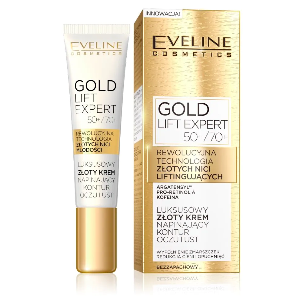 Eveline Gold Lift Expert krema za zatezanje područja oko očiju i usana 50+/70+