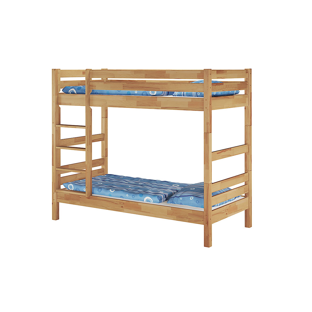 Stockbett 90x200 Buche natur massiv mit Federleisten