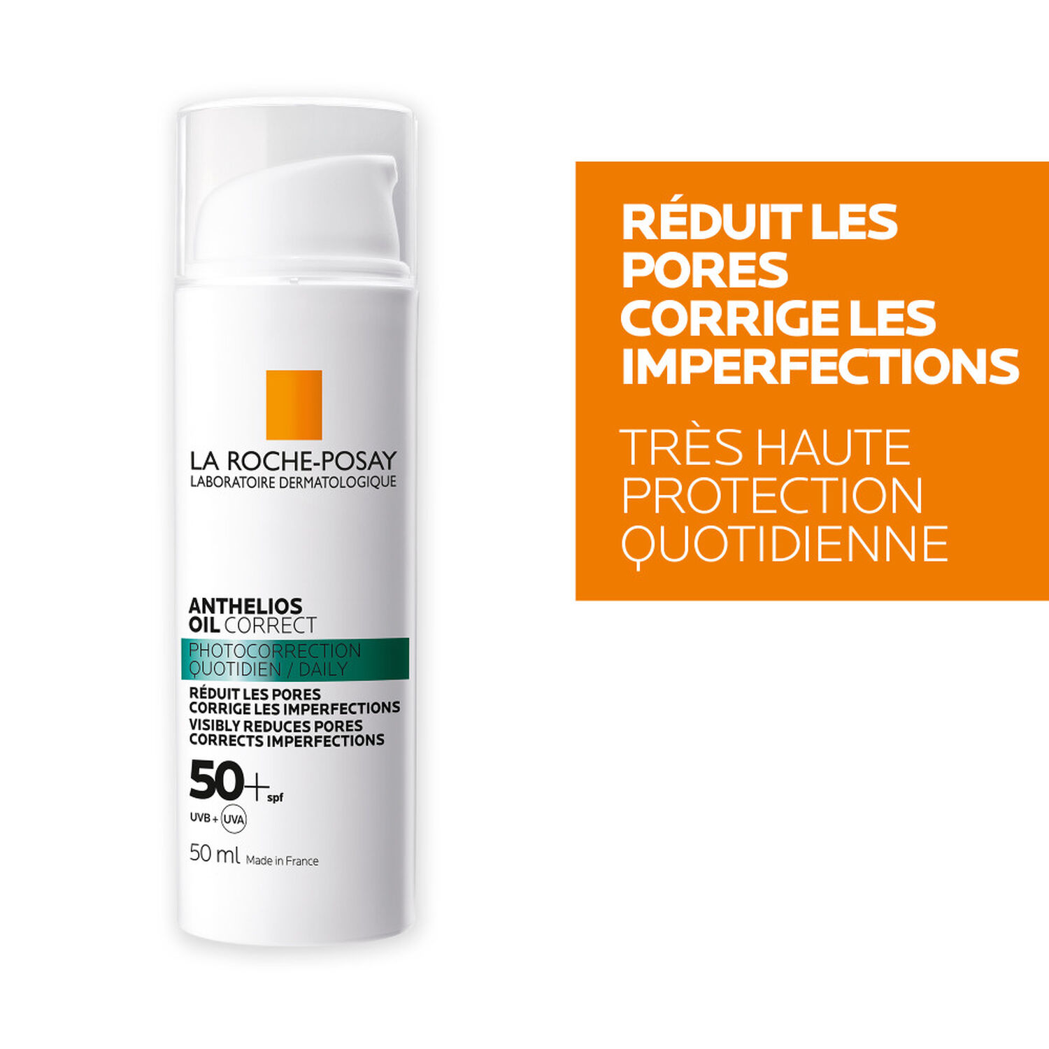 la roche-posay Anthelios Oil Correct SPF50+ Crème Solaire Matifiante 50 ml