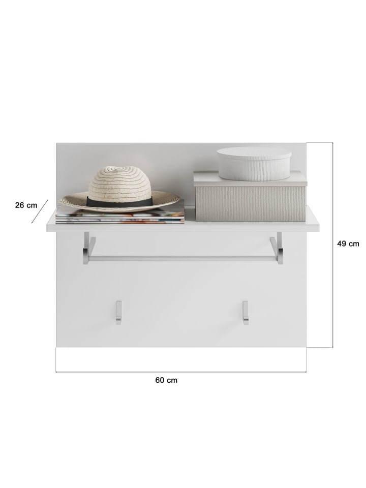 ebuy24 Garderobenaufstellung Linus Weiß 115 x 37 cm günstig kaufen onesize