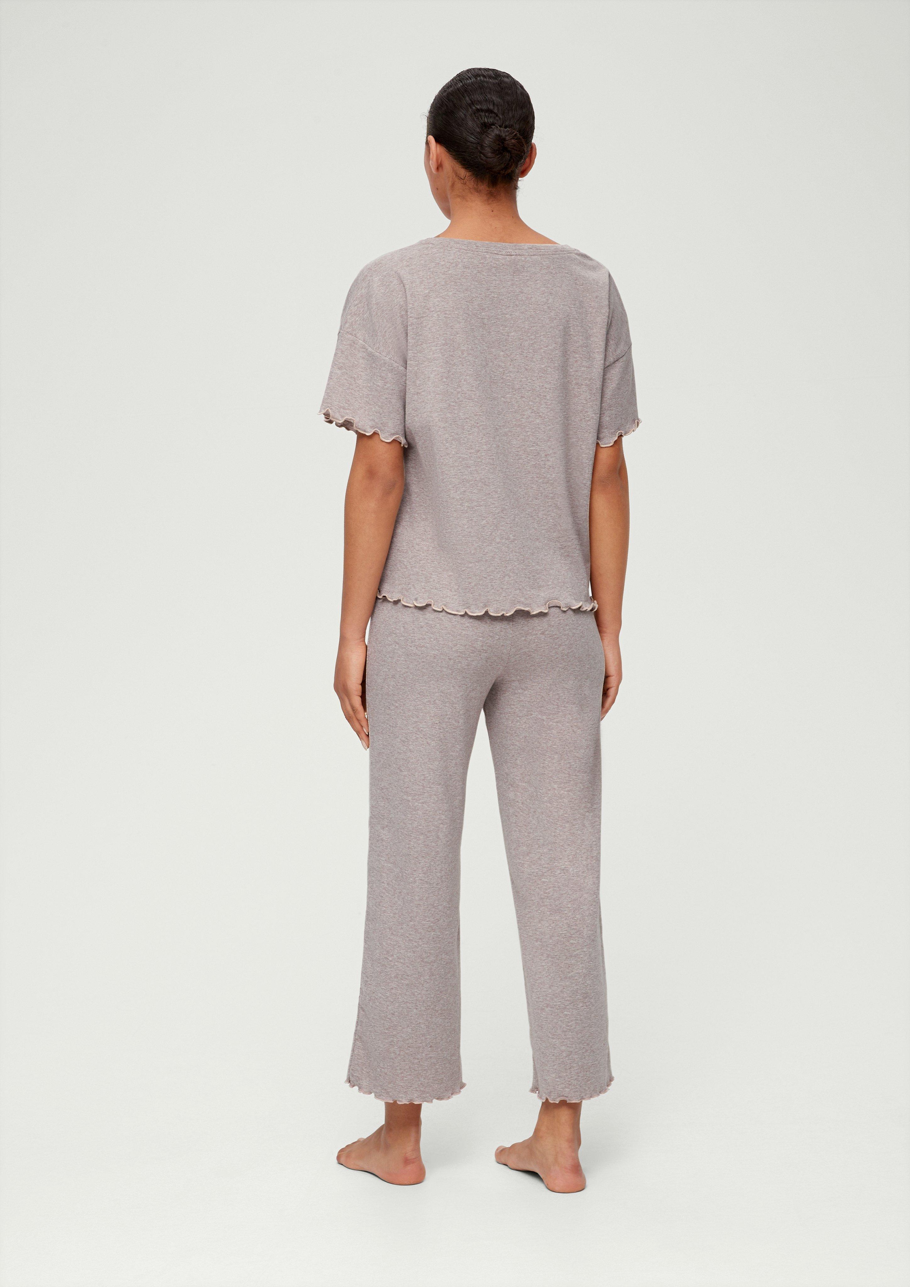 Pyjama-Shirt mit Rollsaum  6008384-8400