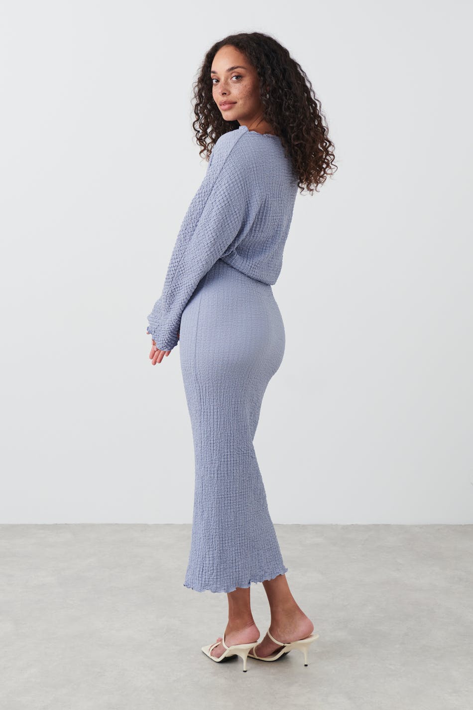 Textured midi dress