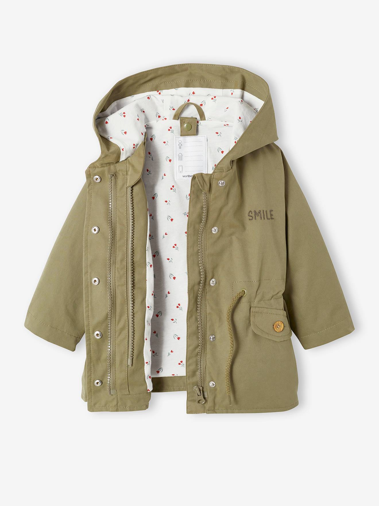 Parka 3 en 1 bébé avec blouson amovible kaki