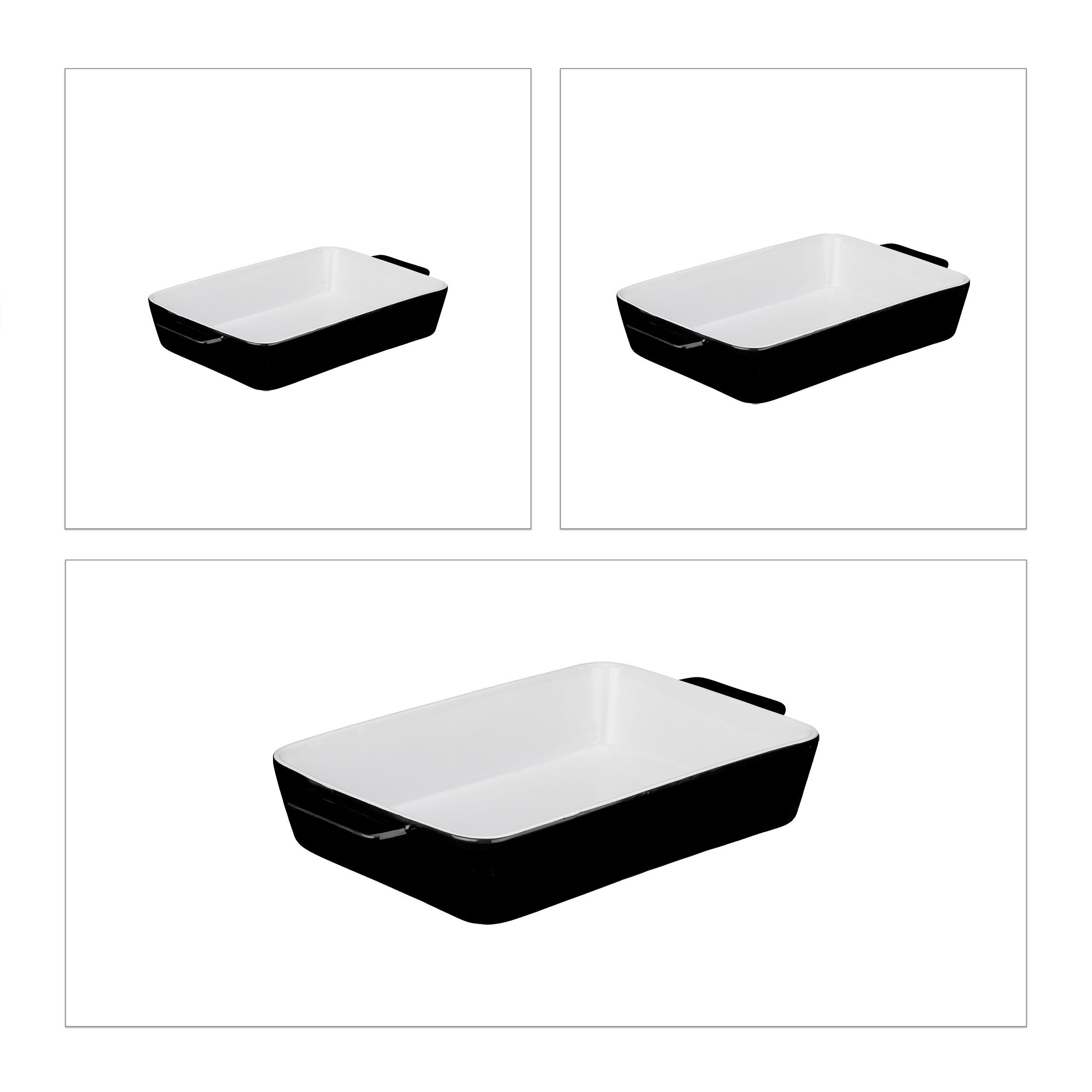 relaxdays Auflaufform 3er Auflaufform Set, Keramik