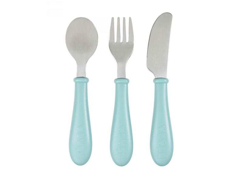 Set de 3 couverts inox airy green