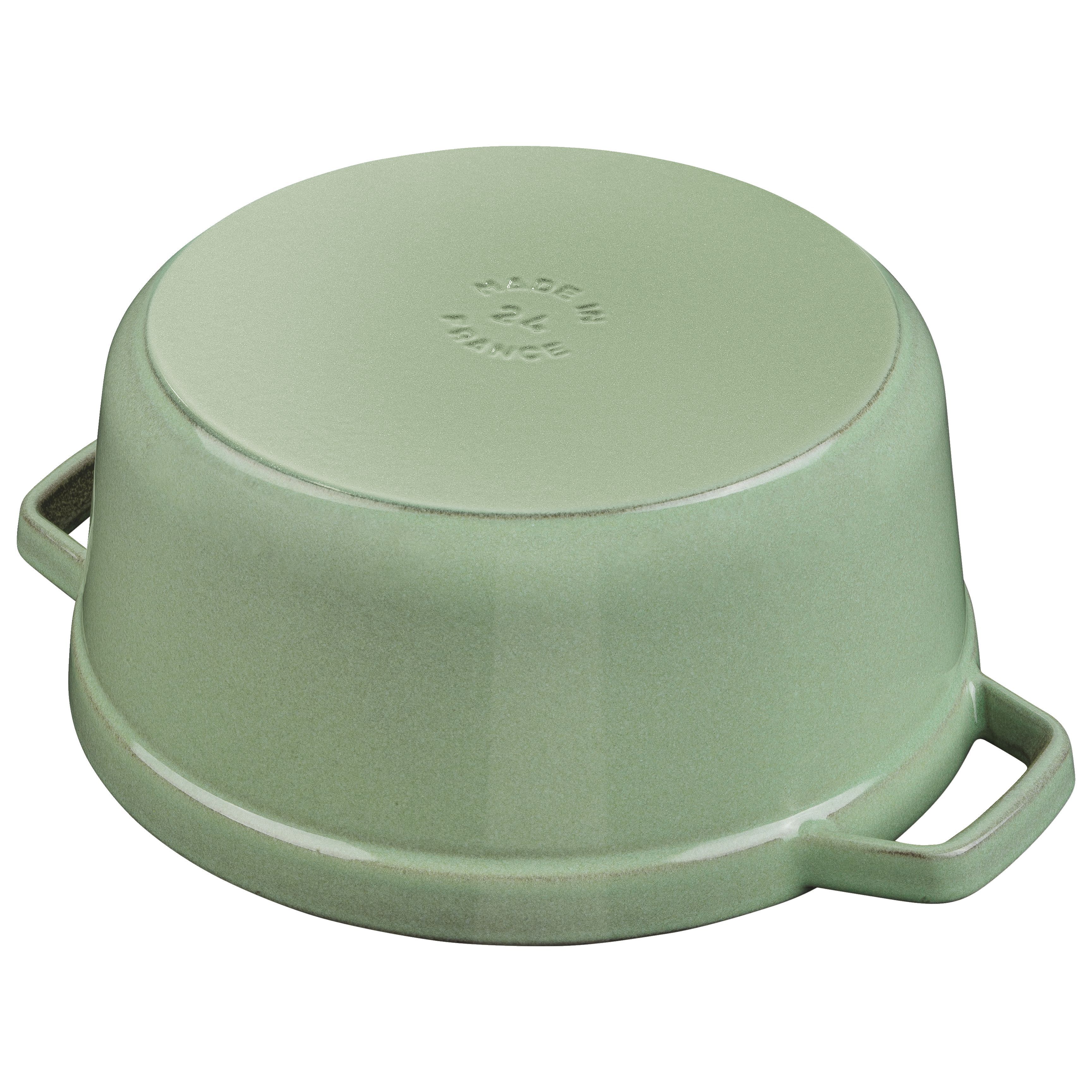 Cocotte 20 cm, rund, Salbeigrün, Gusseisen