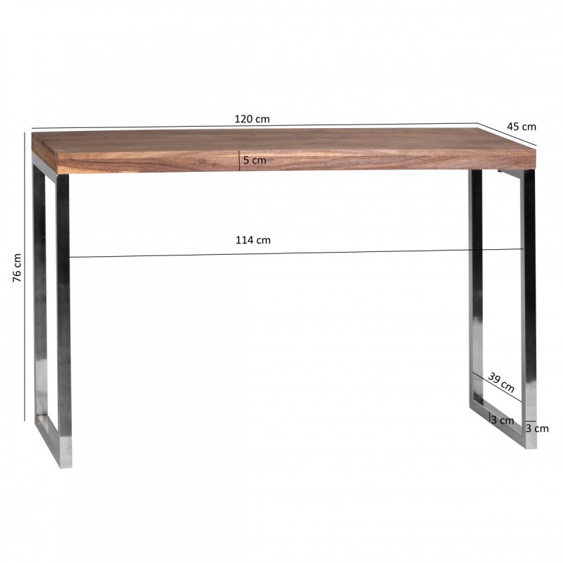 Wohnling Exklusiver Massivholz Konsolentisch 120 x 45 x 76 cm Tisch Akazie Massiv