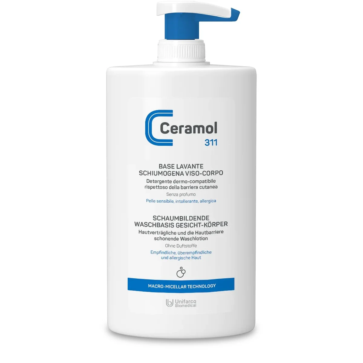 Ceramol 311 BAZA DE CURĂȚARE SPUMANTĂ PENTRU FAȚĂ ȘI CORP - Baie și Duș, Gel de curățare facială