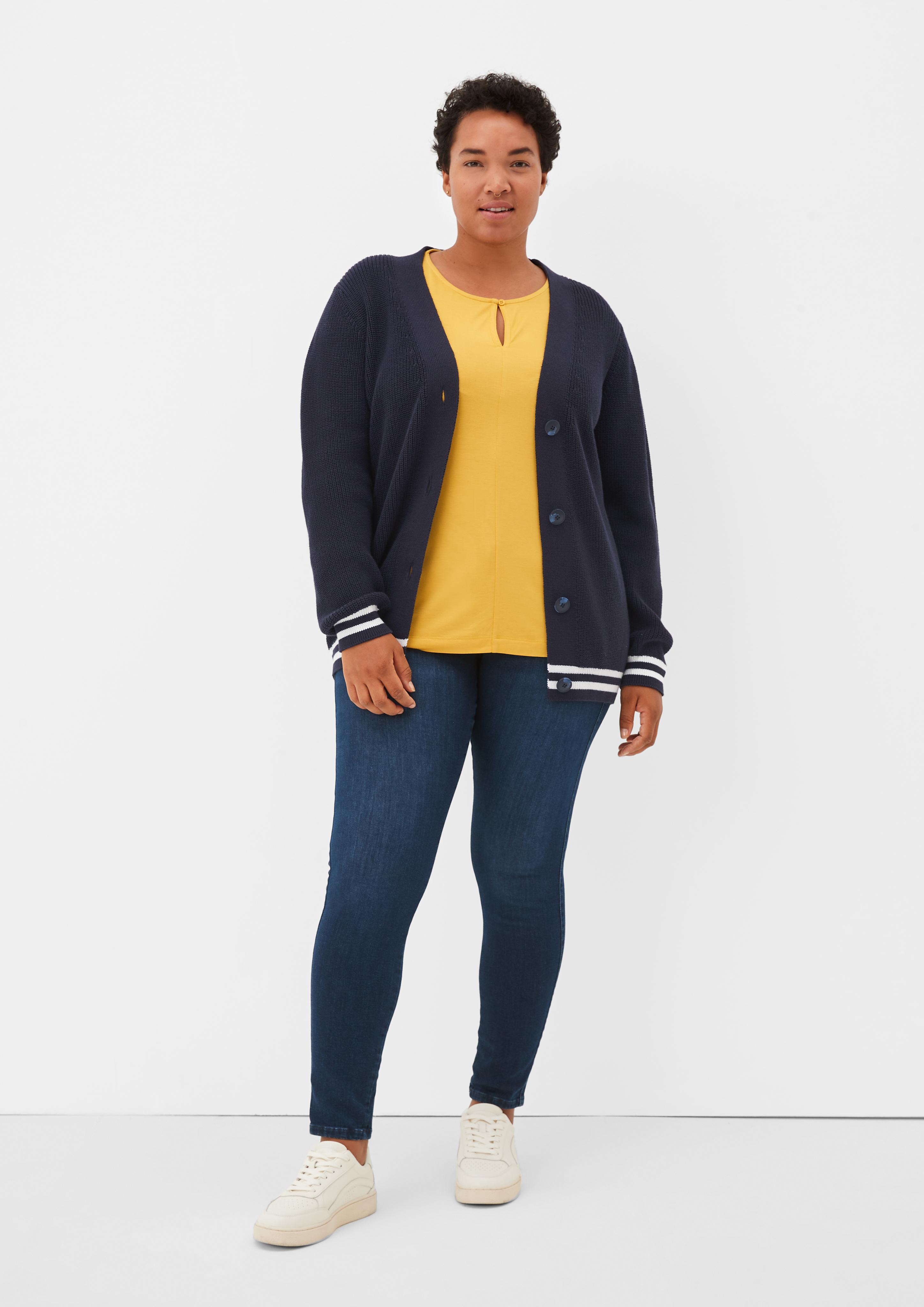 Strickjacke mit Kontraststreifen  2121968-5959