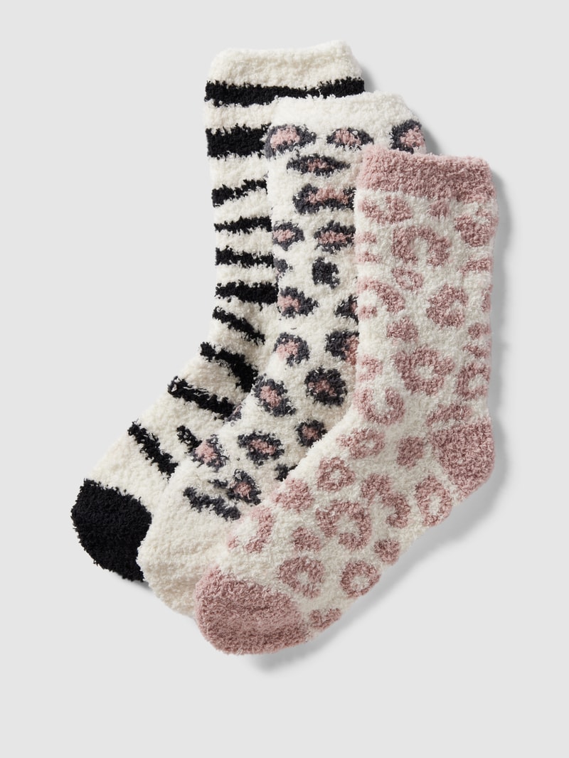 Socken mit Allover-Muster im 3er-Pack in rosé