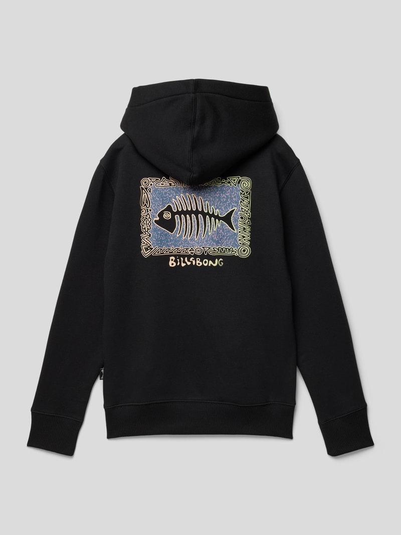 Hoodie mit Motiv-Print Modell 'SHARKY' in schwarz