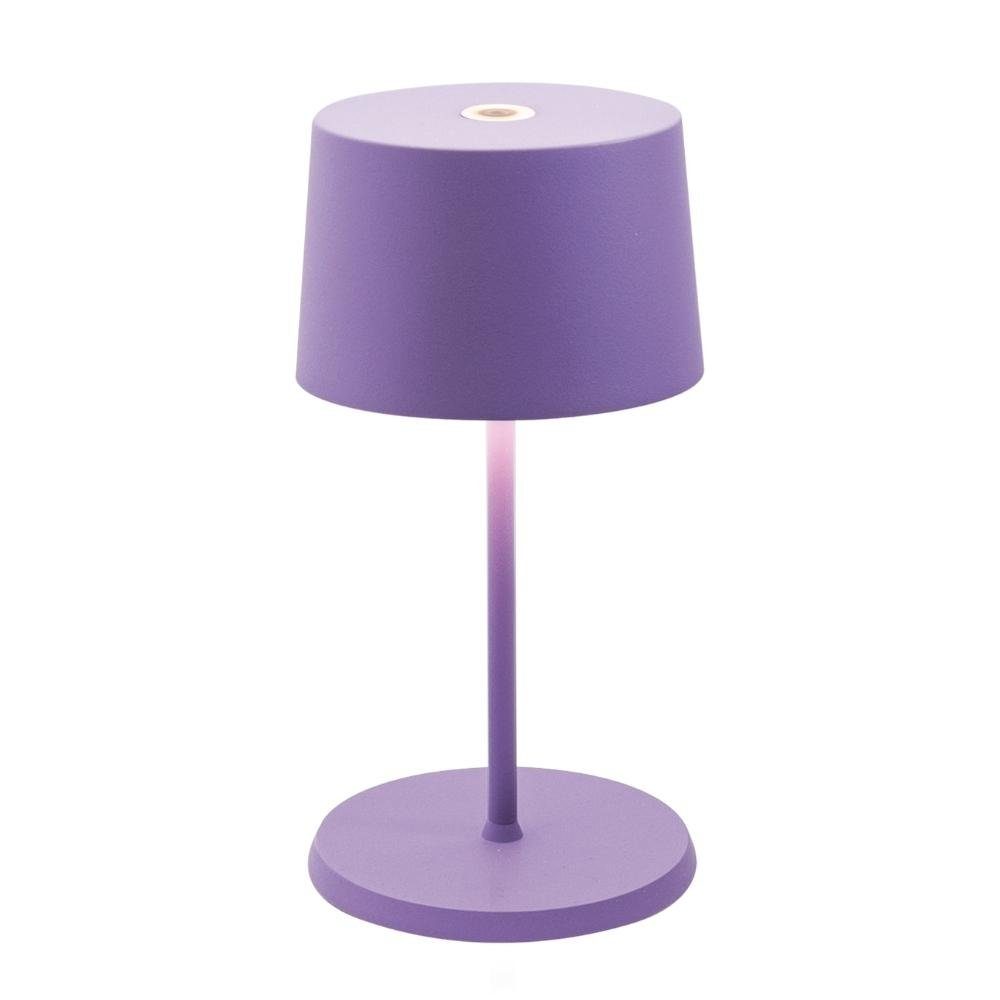 Zafferano LED Tischleuchte LED Akku Tischleuchte Olivia Mini in Lila 2,2W 150lm IP65, keine Angabe, Leuchtmittel enthalten: Ja, fest verbaut, LED, warmweiss, Tischleuchte, Nachttischlampe, Tischlampe