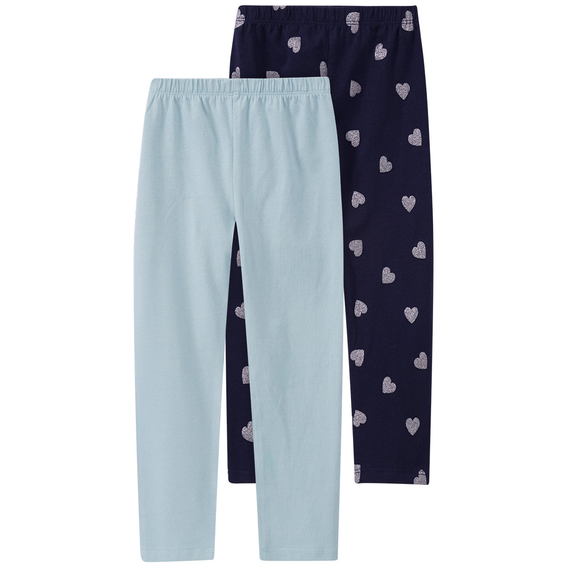 2 Mädchen Leggings in verschiedenen Dessins
