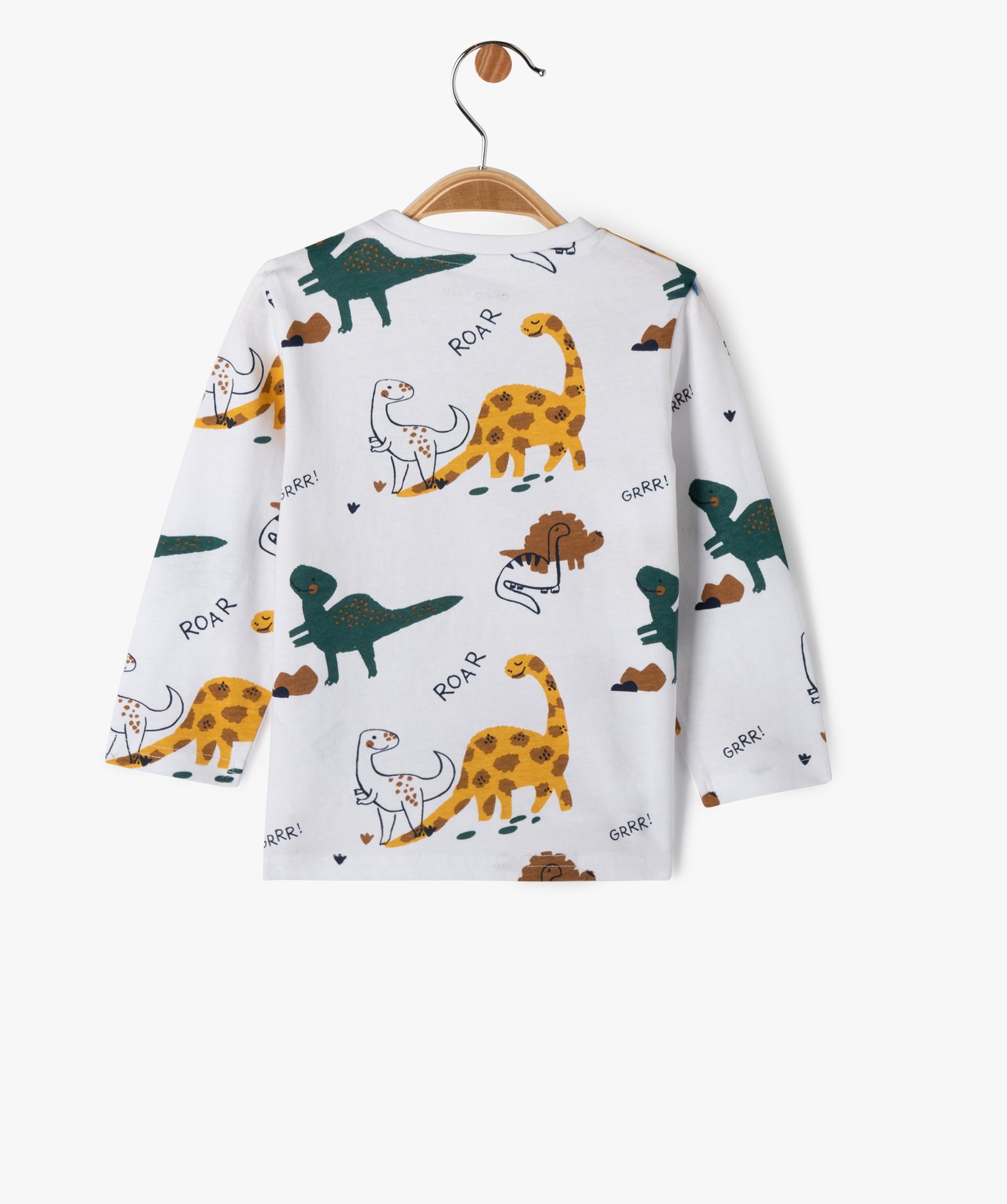 Tee-shirt imprimé à manches longues en coton bébé Garçon blanc | GEMO
