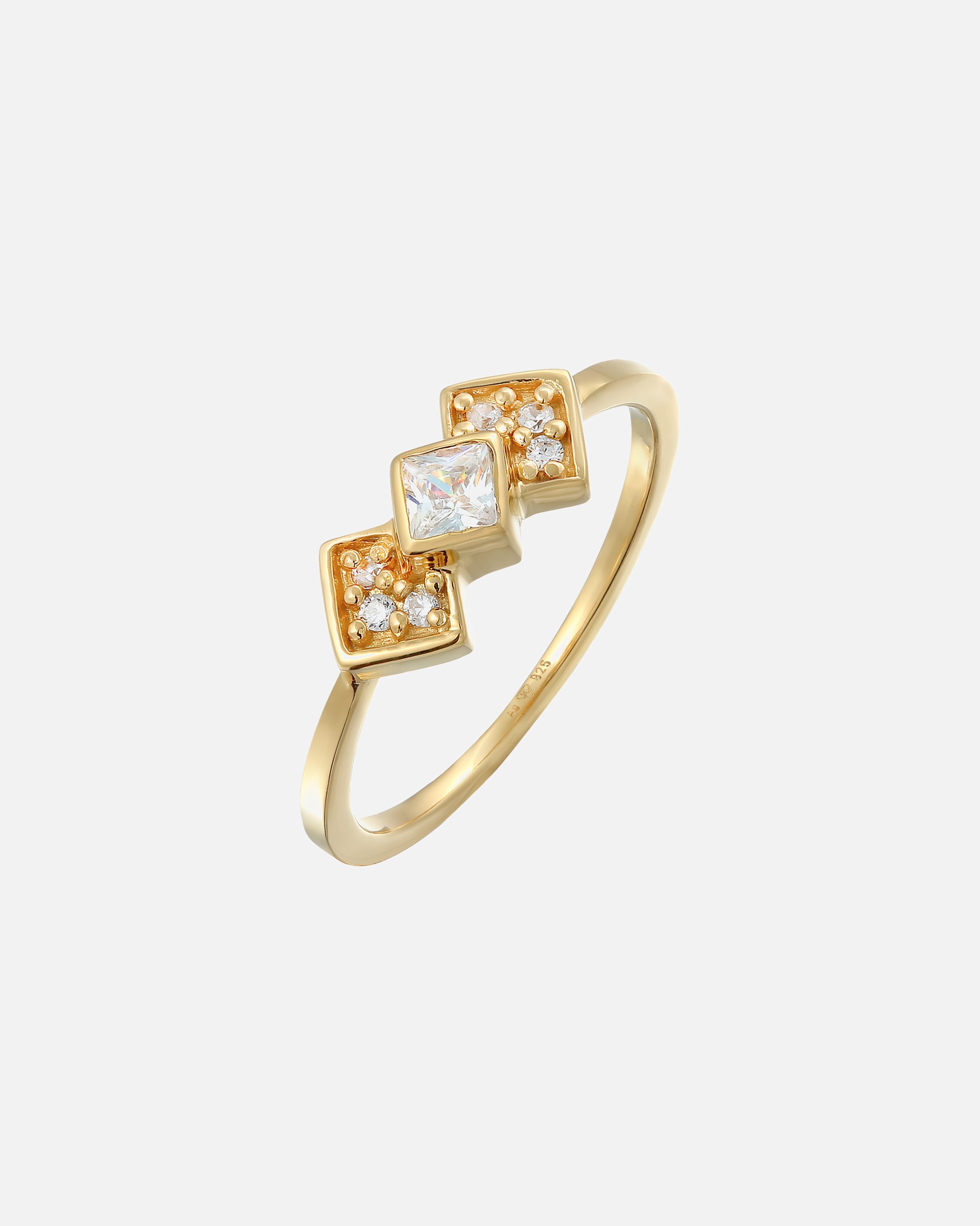 Elli női Geo Vintage cirkónium medál 925-ös sterling ezüstből, aranyozott