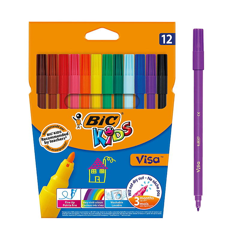 BIC Tusj 12-pk Kids Visa Colour 880 BIC