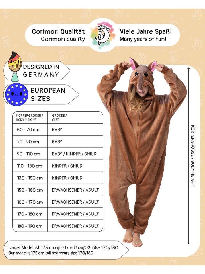 Corimori Gürteltier-Kostüm Fasching in Braun günstig kaufen