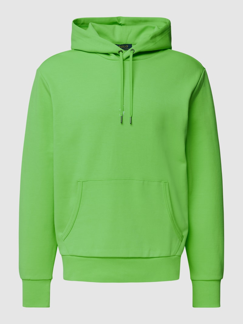Hoodie mit Label-Stitching in apfelgrün