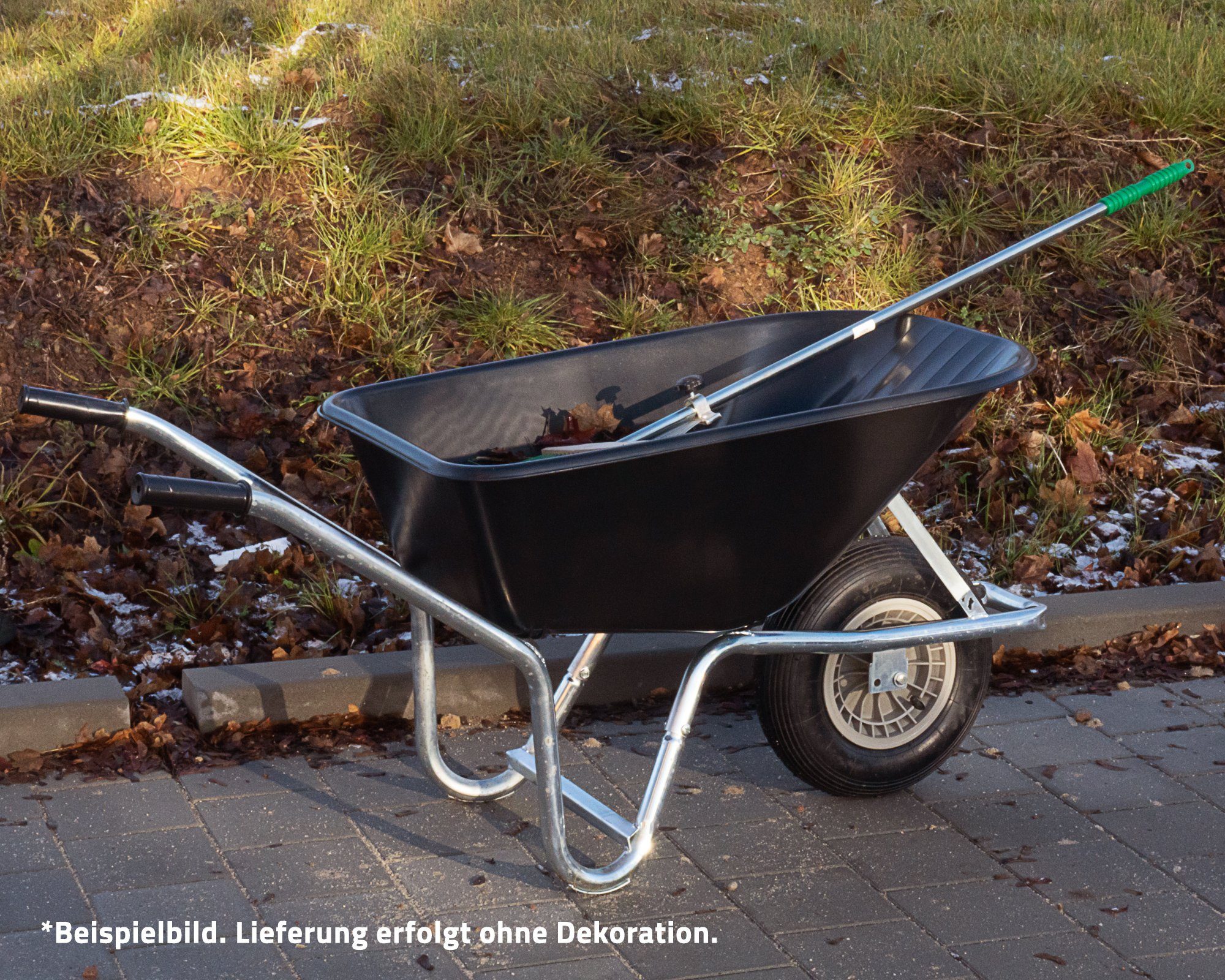 ONDIS24 Schubkarre Gartenschubkarre Schubkarre Bauschubkarre verzinkt Wanne schwarz