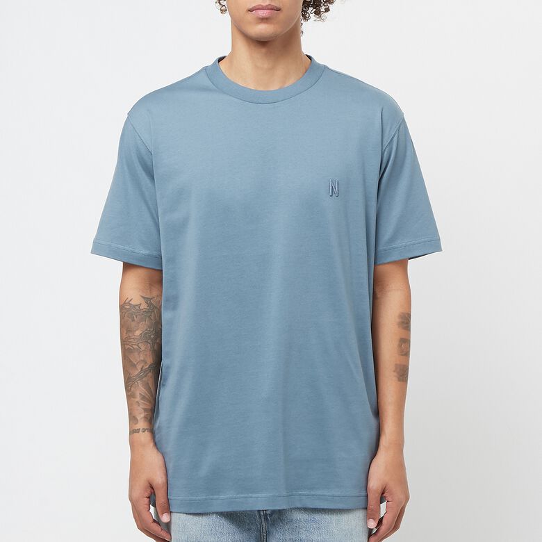 Norse Projects Johannes Organic N Logo T-shirt fog blue