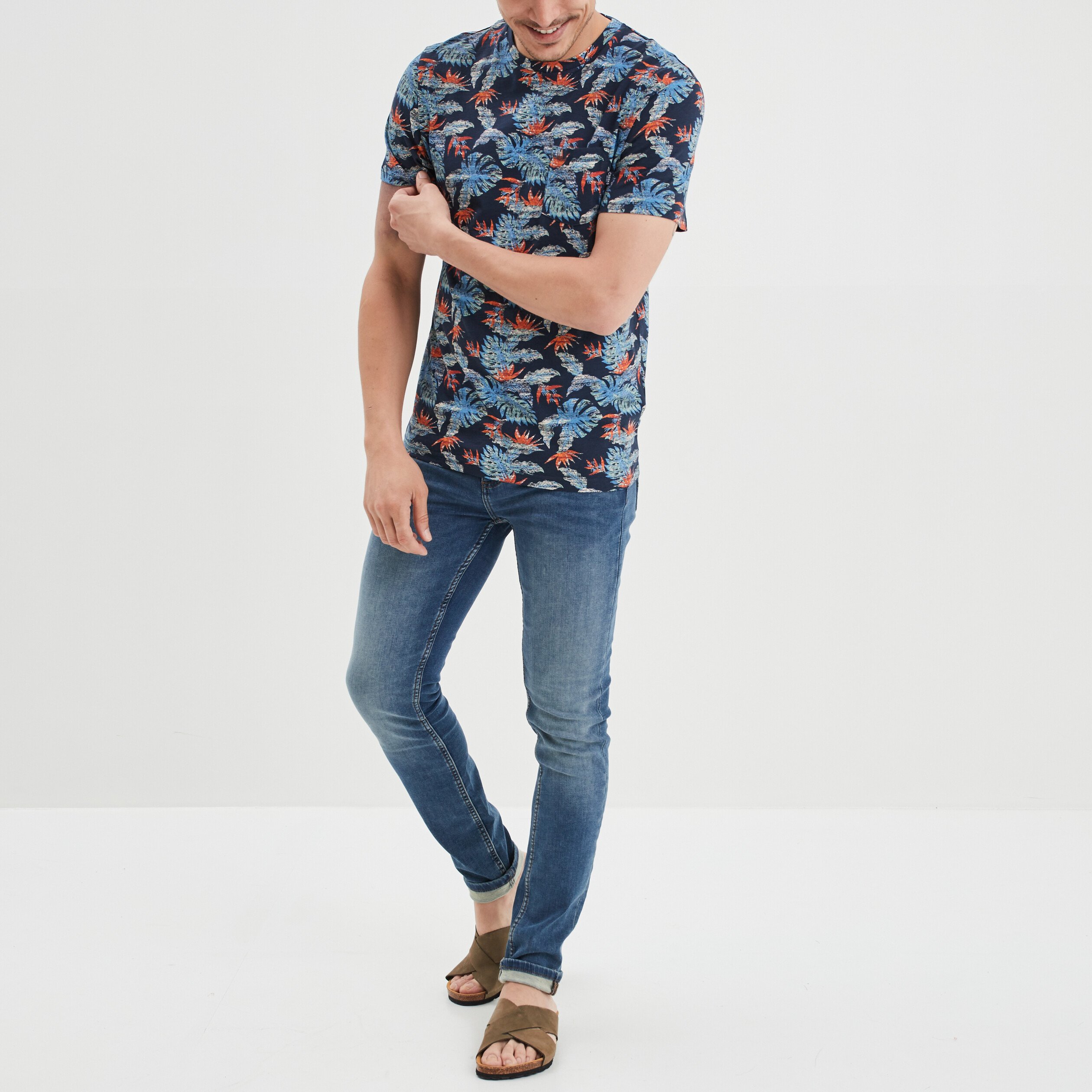 T-shirt manches courtes Creeks bleu marine homme | La Halle