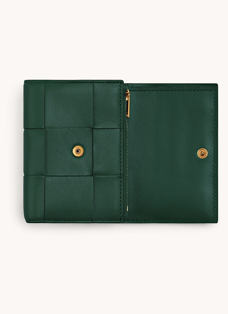Portofel tripliant Bottega Veneta Cassette din piele de miel
