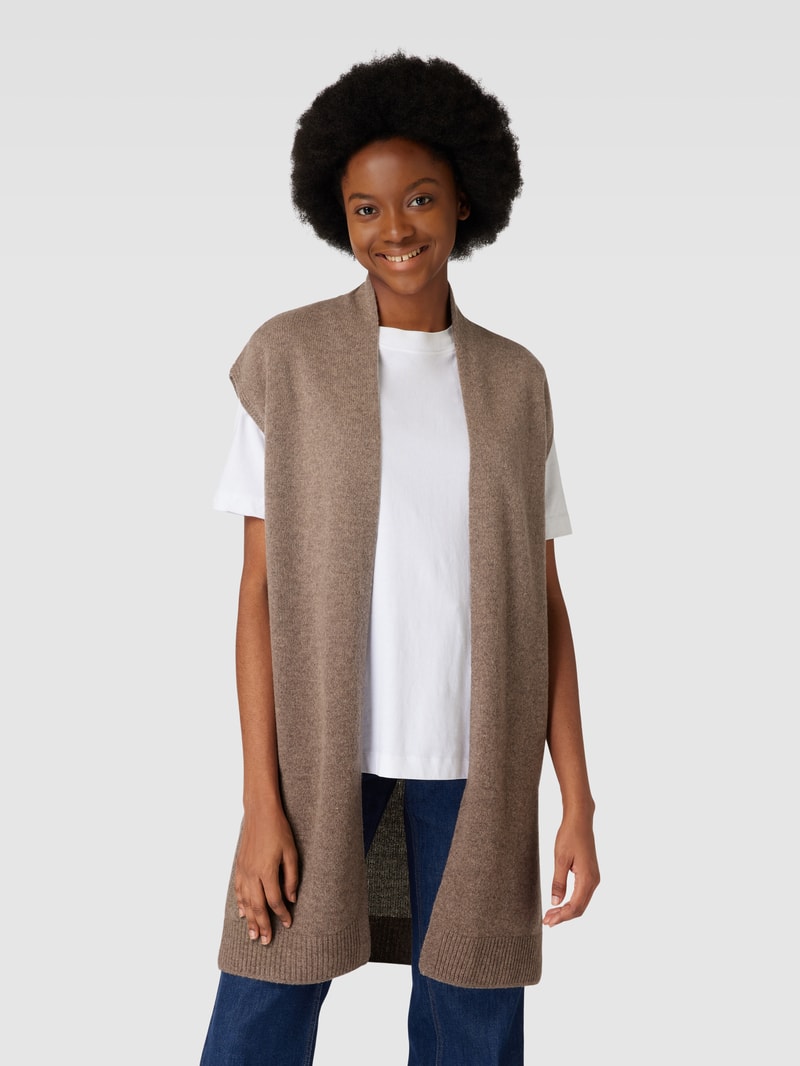 Strickjacke mit offener Front in haselnuss braun