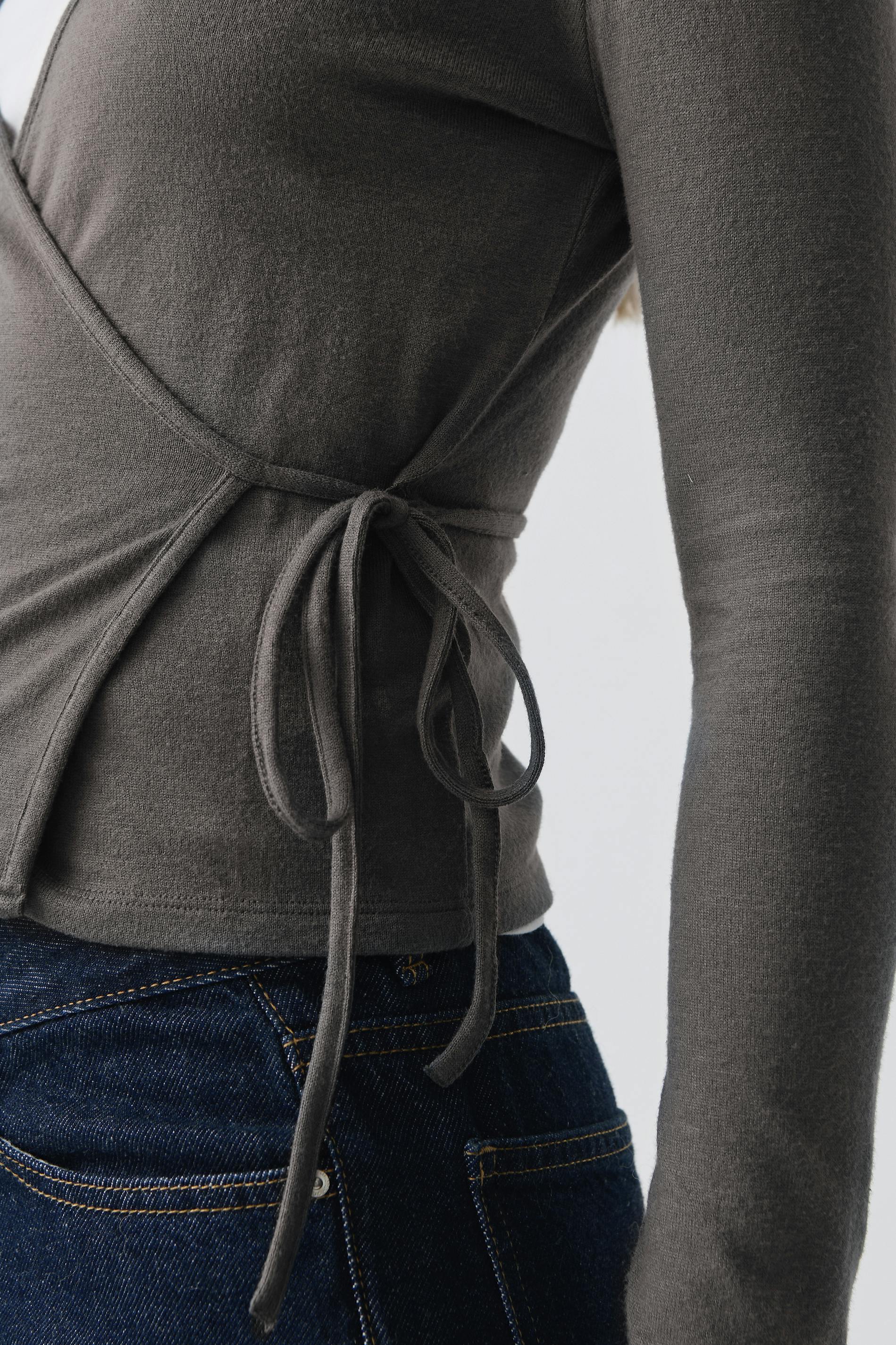 Long sleeve wrap top