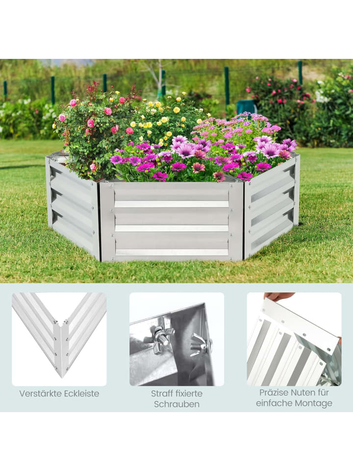 COSTWAY Hochbeet 6 tlg. Set in Silber günstig kaufen onesize