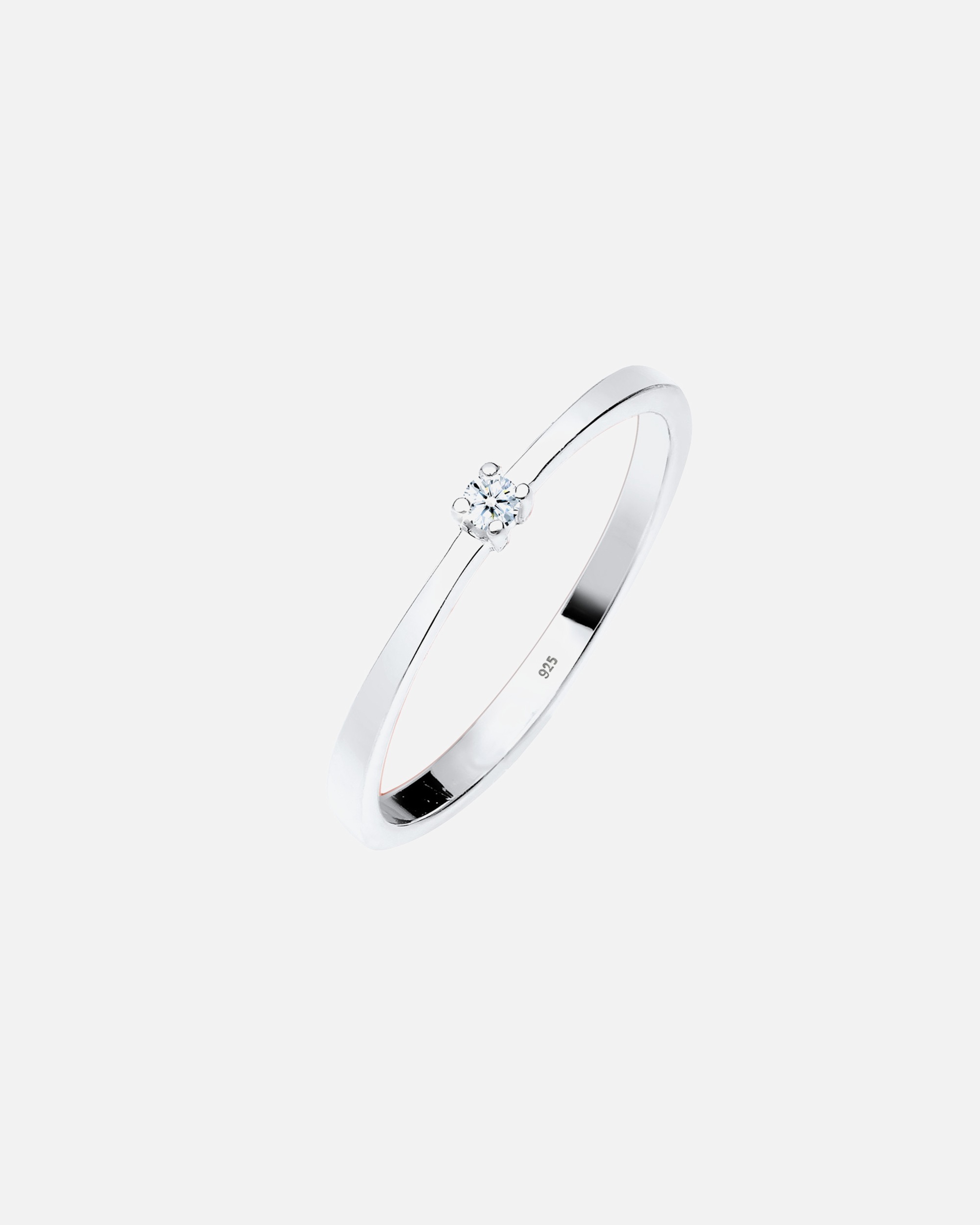 Elli DIAMONDS Klasični ženski prsten s dijamantom (0,03 ct) od 925 sterling srebra