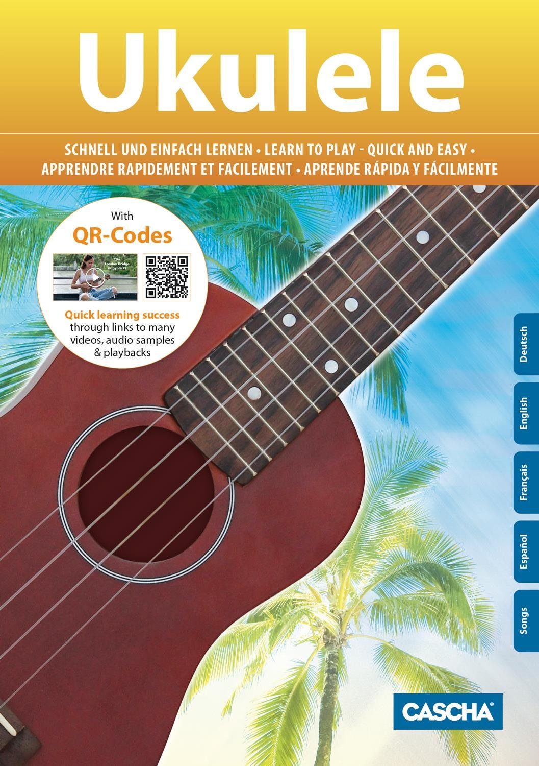 Cascha Ukulele Premium Mahagoni Bundle, Bundle, mit Tasche, Stimmgerät, Lernbuch und 3 Plektren