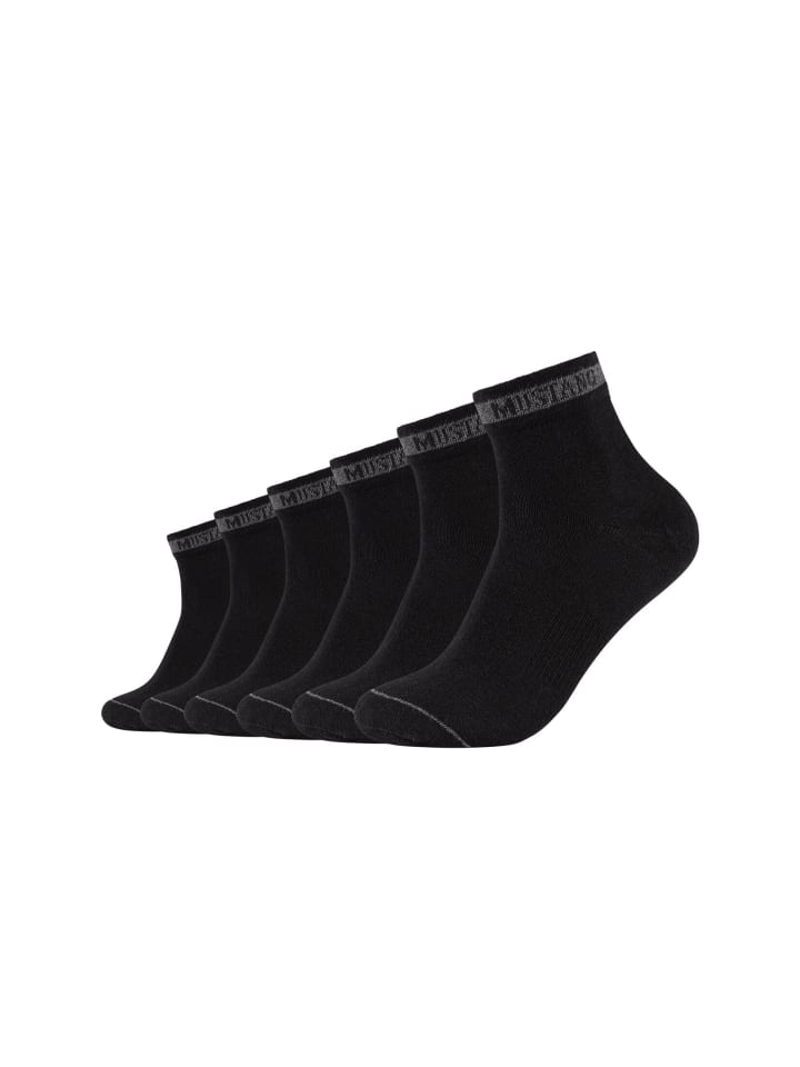 Mustang Kurzsocken 6er Pack casual in Schwarz günstig kaufen